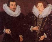 Hieronimo Custodis Sir John Harington and his wfie oil painting artist